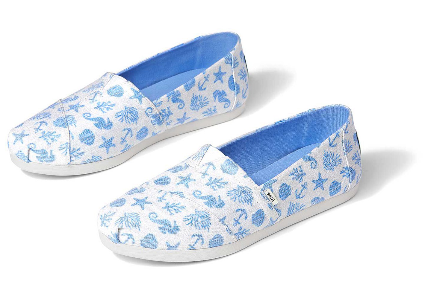 Toms Alpargata Seahorses Espadrille White/Blue - Womens - 81275-NZWS